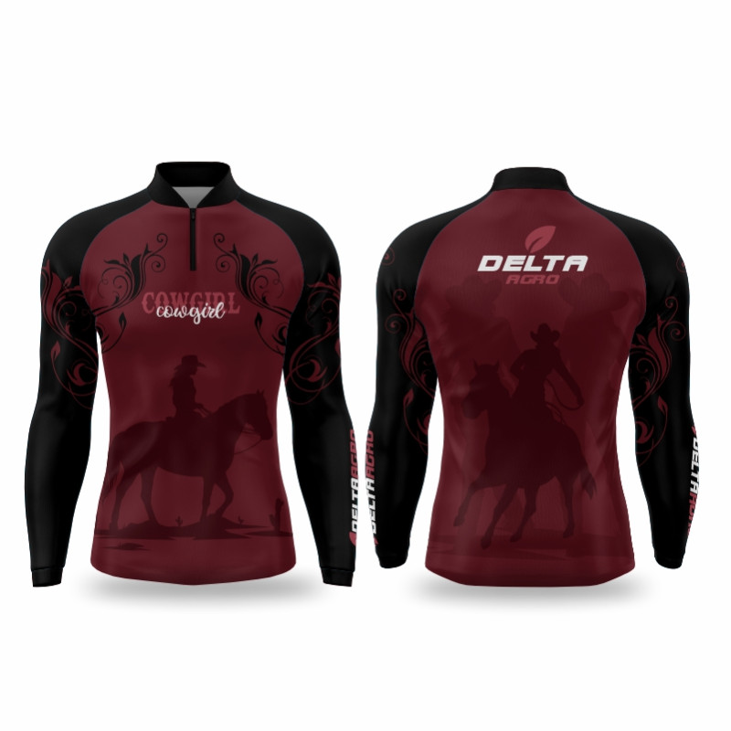 DTA 3006-1F - BABY LOOK ZÍPER COMFORT ML COWGIRL - BORDO