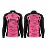 DTF 1111-1F - CAMISA ZÍPER COMFORT ML SNOOK CAMOUFLAGE  - ROSA