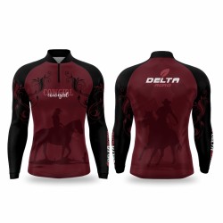 DTA 3006-1F - BABY LOOK ZÍPER COMFORT ML COWGIRL - BORDO