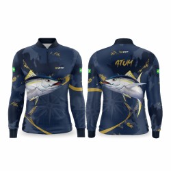 DTF 1134-1 - CAMISA ZÍPER COMFORT ML ATUM - MARINHO