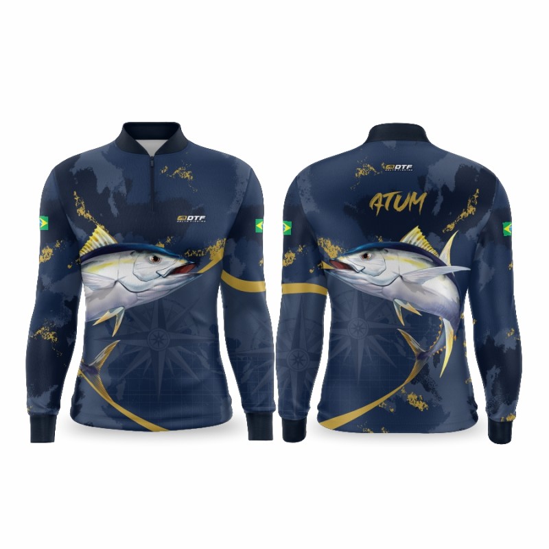 DTF 1134-1 - CAMISA ZÍPER COMFORT ML ATUM - MARINHO