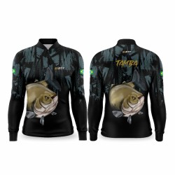 DTF 1131-1  - CAMISA ZÍPER COMFORT ML TAMBA - PRETO