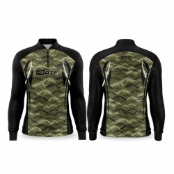 DTF 1111-1  - CAMISA ZÍPER COMFORT ML SNOOK CAMOUFLAGE - VERDE